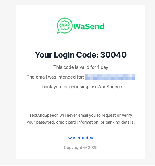 Email Verification Code