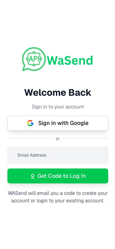 WASend Login Interface
